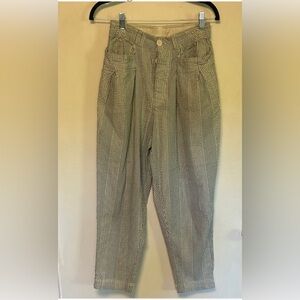 Free People Blue and White Striped Pants.  Seersucker.  Boho chic quiet luxury